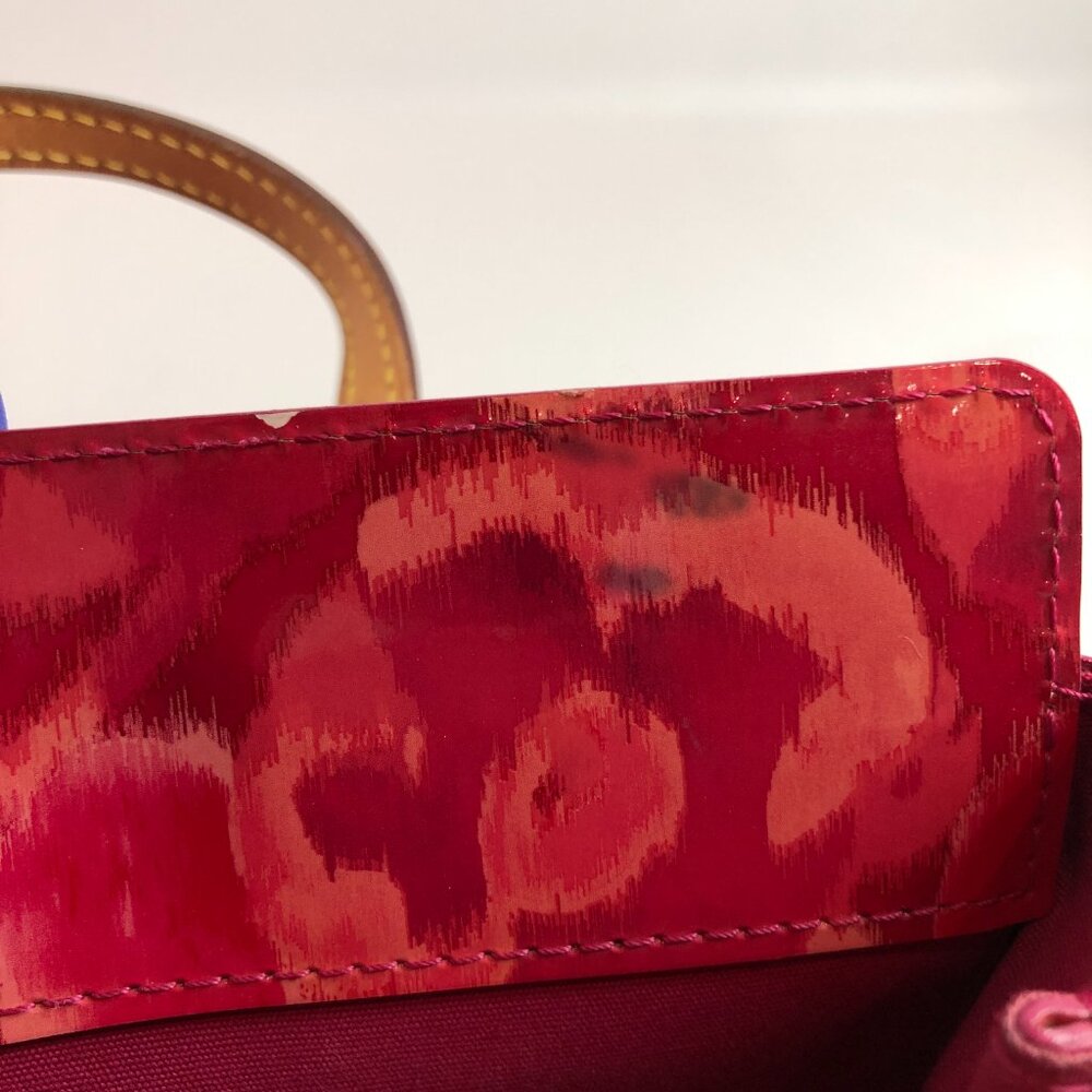 【35→ 26MK】Lv Red Monogram Vernis Ikat Catalina BB Tote Sku# 85786 (Gently Used) - Picture 13 of 14
